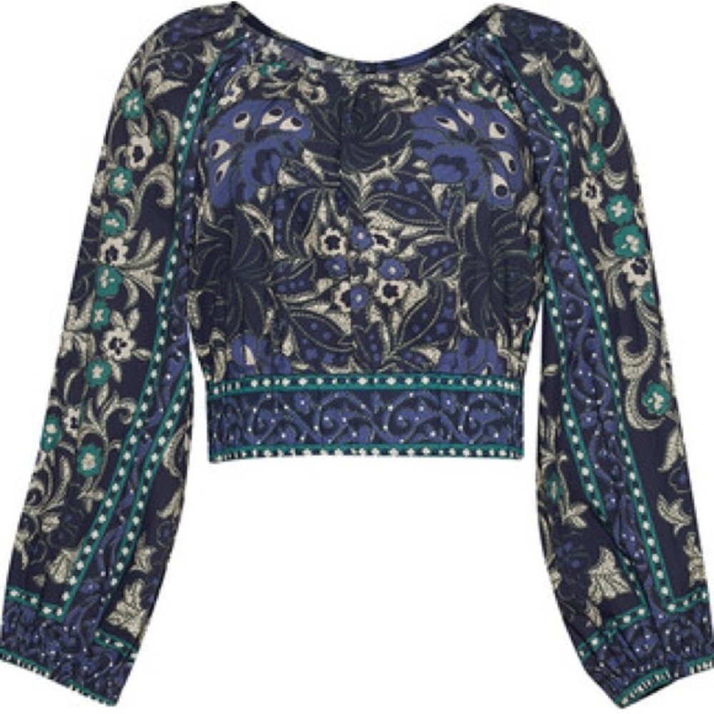 🔥 NWT Cara Cara Benny Top – Blue Bogata Scarf Print – XS